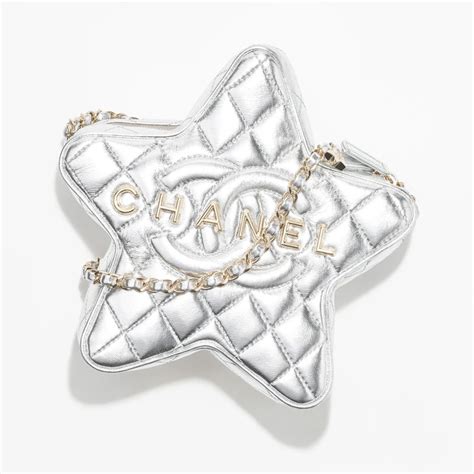 chanel silver star bag|metallic silver Chanel bag.